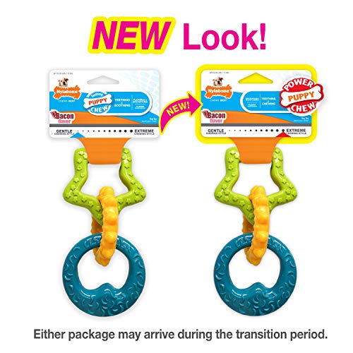 Nylabone Gentle Puppy Dog Teething Chew Toy Rings, Bacon Flavour, Small, for Puppies Up to 11 kg - Image 5