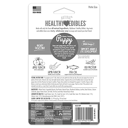 Nylabone Healthy Edibles DHA Omega-3 Puppy Chews, Lamb and Apple Flavour, Pack of 4 - Image 9