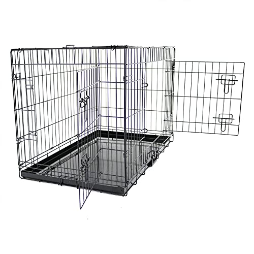 Oypla 36" Folding Metal Dog Cage Puppy Transport Crate Pet Carrier - Image 3