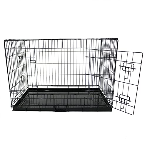 Oypla 36" Folding Metal Dog Cage Puppy Transport Crate Pet Carrier - Image 5