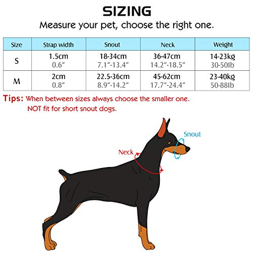 Pawaboo Dog Mouth Muzzle, Pet Dog Nylon Reflective Adjustable Loop Bite Bark Control Easy Fit Dog Mouth Muzzle. - Image 3