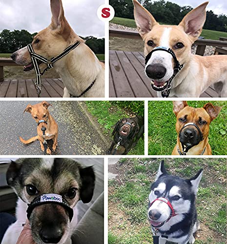 Pawaboo Dog Mouth Muzzle, Pet Dog Nylon Reflective Adjustable Loop Bite Bark Control Easy Fit Dog Mouth Muzzle. - Image 4