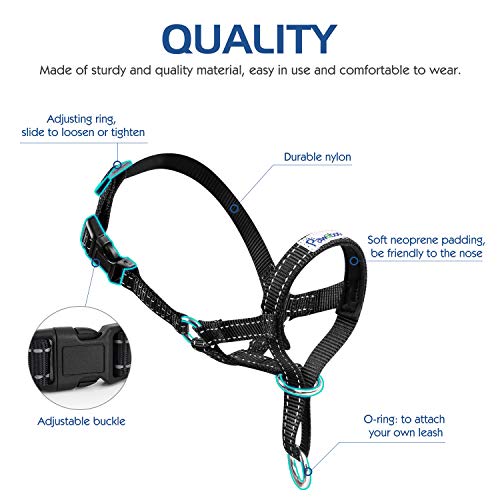 Pawaboo Dog Mouth Muzzle, Pet Dog Nylon Reflective Adjustable Loop Bite Bark Control Easy Fit Dog Mouth Muzzle. - Image 5