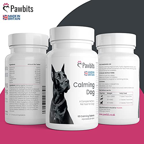 Pawbits Calming Tablets Supplement for Anxious & Hyperactive Dogs Calms Relaxes & Non-Sedative Dog Calming Tablets Fireworks, Behavioural Issues, Travel & Vet Visits Natural Calm Aid - Image 3