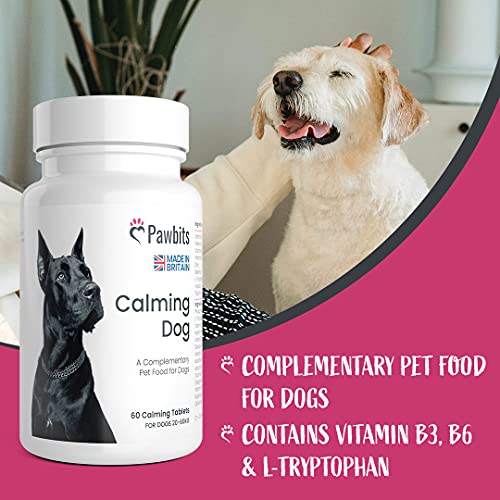 Pawbits Calming Tablets Supplement for Anxious & Hyperactive Dogs Calms Relaxes & Non-Sedative Dog Calming Tablets Fireworks, Behavioural Issues, Travel & Vet Visits Natural Calm Aid - Image 4