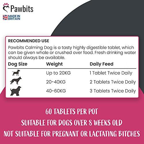 Pawbits Calming Tablets Supplement for Anxious & Hyperactive Dogs Calms Relaxes & Non-Sedative Dog Calming Tablets Fireworks, Behavioural Issues, Travel & Vet Visits Natural Calm Aid - Image 5