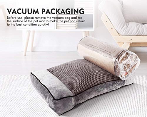Pecute Large Dog Bed(102x69cm), Shredded 20 cm Memory Foam Orthopaedic Pet Bed for Good Support,Warm Plush & Cool Silk Double Sided Design Four Seasons Available,Removable Cover Washable Easy to Clean - Image 8