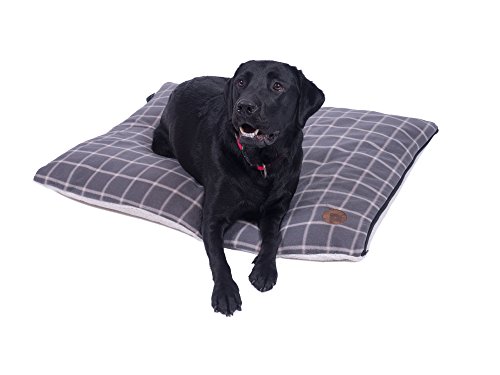 Petface Window Pane Check Pillow Mattress for Dog, Large, Grey - Image 3