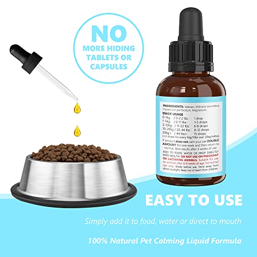 Pets Purest 100% Natural Calm PRO Dog Anxiety Calming Aid Supplement for Dogs Cats Horses Rabbits Birds Pets. Anxiety & Stress When Home Alone, Aggression, Loud Noises, Fireworks & Kennels 50ml - Image 4