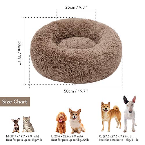 Plush Donut Pet Bed,Dog Cat Round Warm Cuddler Kennel Soft Puppy Sofa, Cat Cushion Bed Sleeping Bag Orthopedic Relief and Improved Sleep,Anti-Slip Bottom,Machine Washable - Image 5