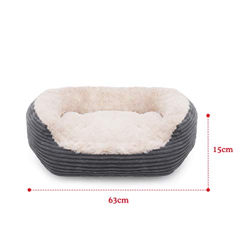 Rosewood Grey Jumbo Cord/Plush Oval Dog Bed, Medium - Image 7