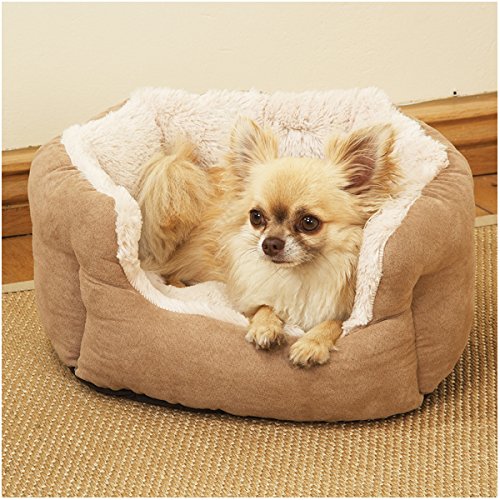 Rosewood Tan Faux Suede/ Plush Dog Bed - Image 3