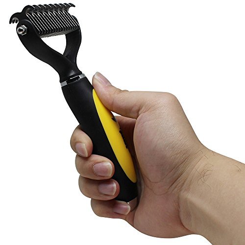 Thunderpaws Pet Dematting Rake - Ergonomic De-matting Comb for Dogs and Cats - Remove Mats and Tangles Coats Safely With Rounded End Blades and Extra Wide Head - Image 5