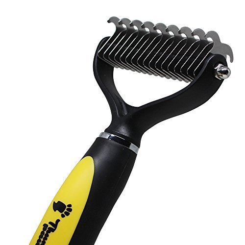 Thunderpaws Pet Dematting Rake - Ergonomic De-matting Comb for Dogs and Cats - Remove Mats and Tangles Coats Safely With Rounded End Blades and Extra Wide Head - Image 6