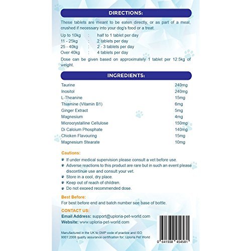 Uploria Pet World 120 Dog Calming Tablets That Work To Reduce Dog Anxiety Relief, Stress, Hyperactivity, Barking Troubles And Promote Relaxation Without Drowsiness - Image 7