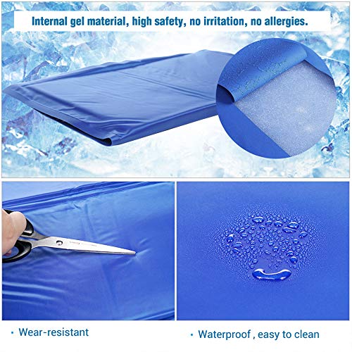 WeFine Dog Cooling Mat 90 * 50cm, Large Pet Cool Mat Dog Cooling Pad with Self Cooling Gel, Non-Toxic Activated Gel Cooling Pad Pet Ice Mat, Great for Dogs Cats to Stay Cool This Summer - Image 4
