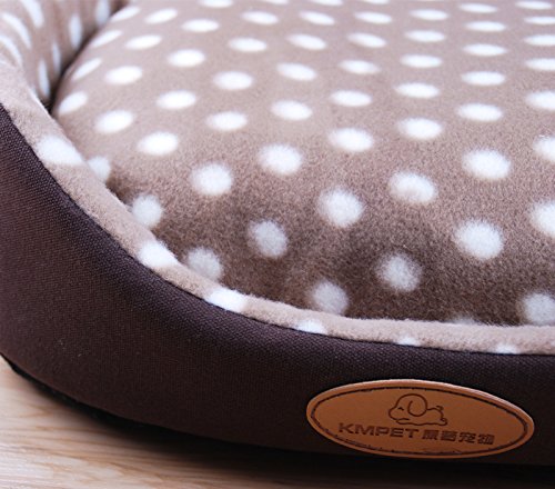 Weare Home Round Washable Dot Pattern Pet Beds for Dogs Warm House with a Removable Cushion - Image 4