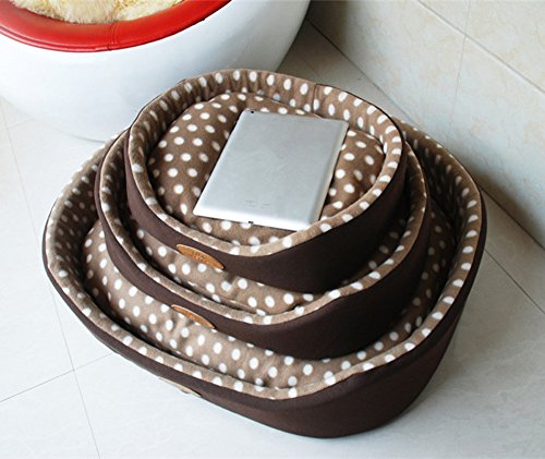 Weare Home Round Washable Dot Pattern Pet Beds for Dogs Warm House with a Removable Cushion - Image 5