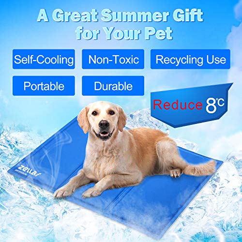 Zellar Pet Cooling Mat, Pet Dog Cat Cool Mat Self Cooling - Image 3