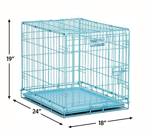 MidWest Homes for Pets iCrate Dog Crate Starter Kit, 24 Inch Dog Crate Kit Ideal for Small Dog Breeds (weighing 13 - 25 Pounds), Includes Dog Crate, Pet Bed, 2 Dog Bowls and Dog Crate Cover (Blue) - Image 6