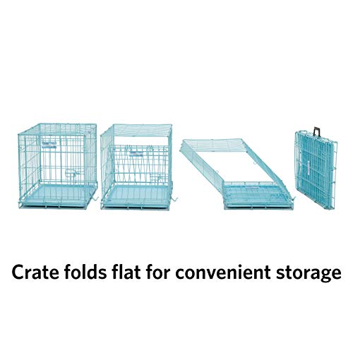 MidWest Homes for Pets iCrate Dog Crate Starter Kit, 24 Inch Dog Crate Kit Ideal for Small Dog Breeds (weighing 13 - 25 Pounds), Includes Dog Crate, Pet Bed, 2 Dog Bowls and Dog Crate Cover (Blue) - Image 7