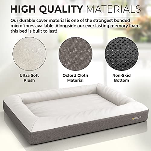 iMedic Premium Memory Foam Large Dog Bed for 27-42kgs Dogs - 114x90cm Large Waterproof Dog Bed - Orthopedic Dog Beds Large Size - Dog Beds Large Washable - Beds, Bedding & Furniture for Dogs - Image 3