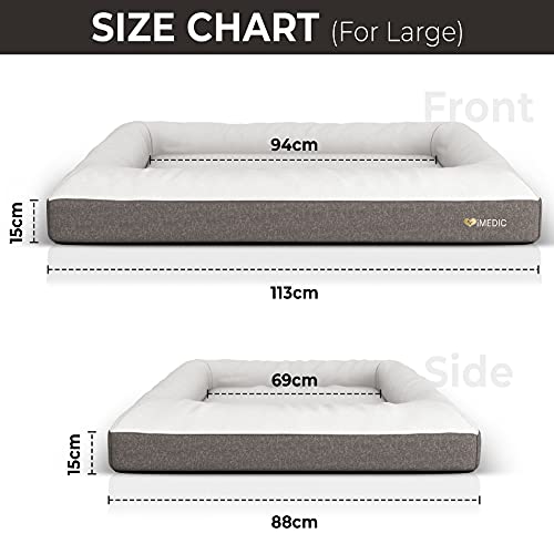 iMedic Premium Memory Foam Large Dog Bed for 27-42kgs Dogs - 114x90cm Large Waterproof Dog Bed - Orthopedic Dog Beds Large Size - Dog Beds Large Washable - Beds, Bedding & Furniture for Dogs - Image 5
