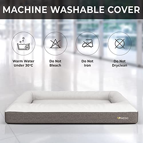 iMedic Premium Memory Foam Large Dog Bed for 27-42kgs Dogs - 114x90cm Large Waterproof Dog Bed - Orthopedic Dog Beds Large Size - Dog Beds Large Washable - Beds, Bedding & Furniture for Dogs - Image 7