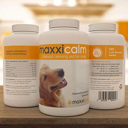 maxxipaws maxxicalm Natural Calming Supplement for Dogs - 120 Non-Drowsy Tablets - Image 7