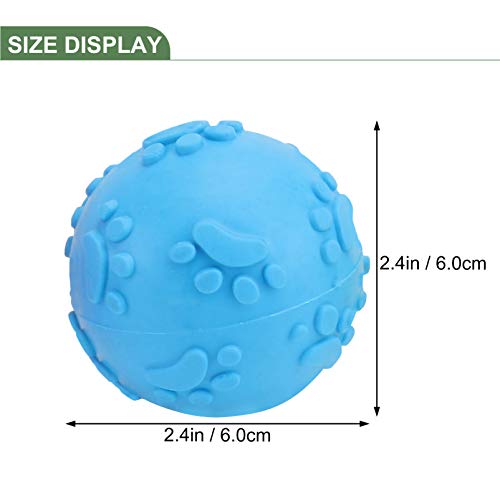 Balacoo Puppy Dog Chew Ball Toys Durable Rubber Teeth Cleaning Squeaky Balls Toy Set for Small Medium Dogs 6Pcs Random Color - Image 3