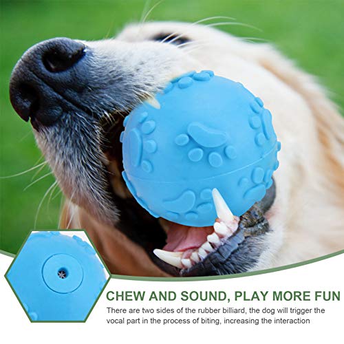 Balacoo Puppy Dog Chew Ball Toys Durable Rubber Teeth Cleaning Squeaky Balls Toy Set for Small Medium Dogs 6Pcs Random Color - Image 10