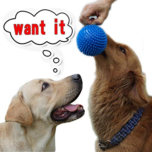 Beylos Durable Pet Puppy Dog Squeaky Chew Ball Toys, Bite Resistant Non-Toxic Soft Natural TPR Rubber, Dog Pet Chew Tooth Cleaning Ring Toy(9cm-2Pcs) - Image 3
