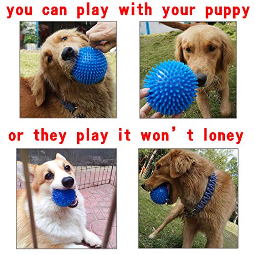 Beylos Durable Pet Puppy Dog Squeaky Chew Ball Toys, Bite Resistant Non-Toxic Soft Natural TPR Rubber, Dog Pet Chew Tooth Cleaning Ring Toy(9cm-2Pcs) - Image 4