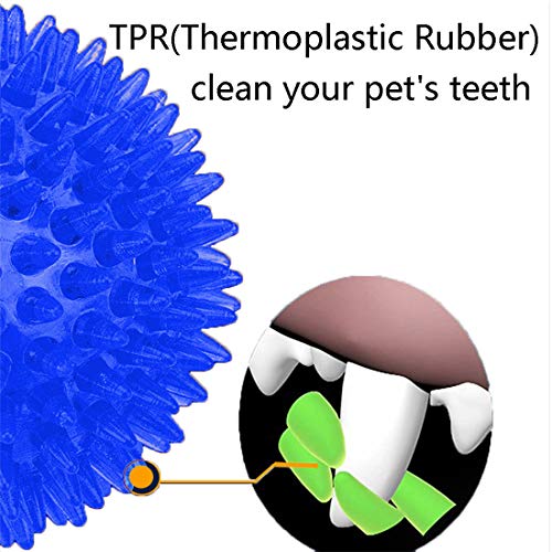 Beylos Durable Pet Puppy Dog Squeaky Chew Ball Toys, Bite Resistant Non-Toxic Soft Natural TPR Rubber, Dog Pet Chew Tooth Cleaning Ring Toy(9cm-2Pcs) - Image 5