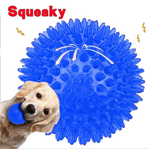 Beylos Durable Pet Puppy Dog Squeaky Chew Ball Toys, Bite Resistant Non-Toxic Soft Natural TPR Rubber, Dog Pet Chew Tooth Cleaning Ring Toy(9cm-2Pcs) - Image 6