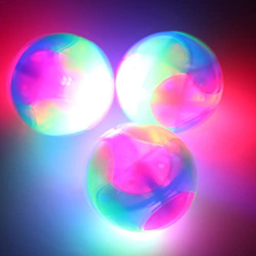 Brownrolly 3pcs Flashing Elastic Ball Glow in The Dark Interactive Pet Toys, Rubber Chew Glow Elastic Ball Toy for Puppy, Cats, Dogs - Image 4