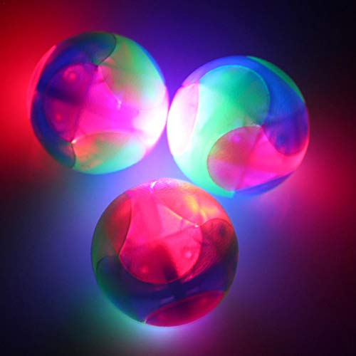 Brownrolly 3pcs Flashing Elastic Ball Glow in The Dark Interactive Pet Toys, Rubber Chew Glow Elastic Ball Toy for Puppy, Cats, Dogs - Image 6