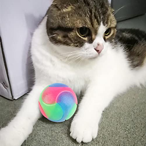 Brownrolly 3pcs Flashing Elastic Ball Glow in The Dark Interactive Pet Toys, Rubber Chew Glow Elastic Ball Toy for Puppy, Cats, Dogs - Image 8
