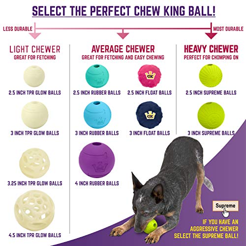 Chew King Ball, 2 Piece Glowing Fetch Ball, Dog Ball Toys, Fits Ball Launcher - Image 6