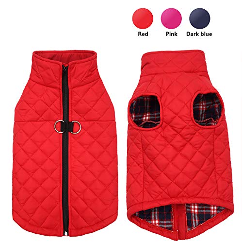 Ctomche Pet Coat,Dog Winter Warm Coat with Zipper,Cold Weather Jacket for Dog,Dog Coat Waterproof Dog Jacket Windproof Cozy Dog Vest Red-M - Image 3