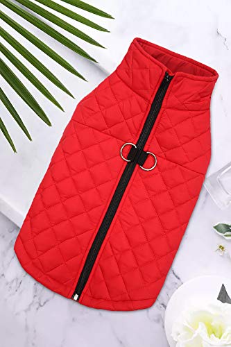 Ctomche Pet Coat,Dog Winter Warm Coat with Zipper,Cold Weather Jacket for Dog,Dog Coat Waterproof Dog Jacket Windproof Cozy Dog Vest Red-M - Image 5