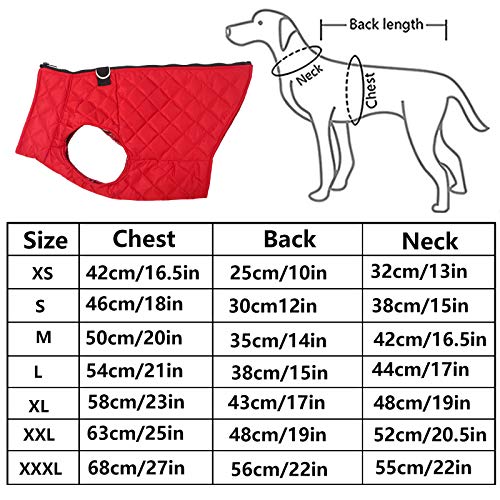 Ctomche Pet Coat,Dog Winter Warm Coat with Zipper,Cold Weather Jacket for Dog,Dog Coat Waterproof Dog Jacket Windproof Cozy Dog Vest Red-M - Image 8