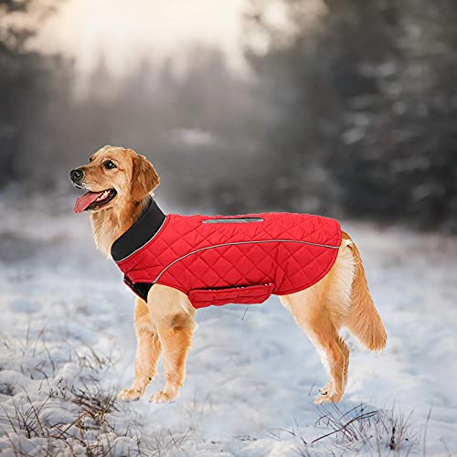 Ctomche Waterproof Windproof Reversible Dog Vest Winter Coat,Reflective Safey Dog Clthoes,Pet Sport Vest Outdoor Apparel for Small Medium & Large Dogs Red-L - Image 4