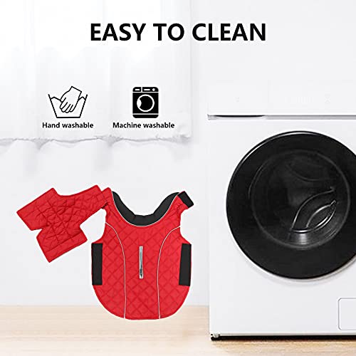Ctomche Waterproof Windproof Reversible Dog Vest Winter Coat,Reflective Safey Dog Clthoes,Pet Sport Vest Outdoor Apparel for Small Medium & Large Dogs Red-L - Image 7