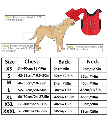 Ctomche Waterproof Windproof Reversible Dog Vest Winter Coat,Reflective Safey Dog Clthoes,Pet Sport Vest Outdoor Apparel for Small Medium & Large Dogs Red-L - Image 8