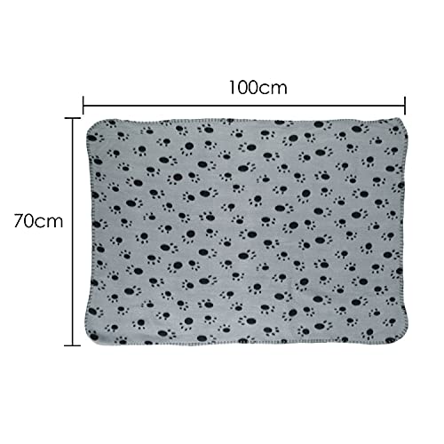DIGIFLEX Large Pet Blankets x3 Dog Cat Soft Fleece 70cm X 100cm - Washable Soft Fleece Dog/Cat Throw Blanket - Paw Print Design – Bedding for a Puppy & Kitten - Image 3