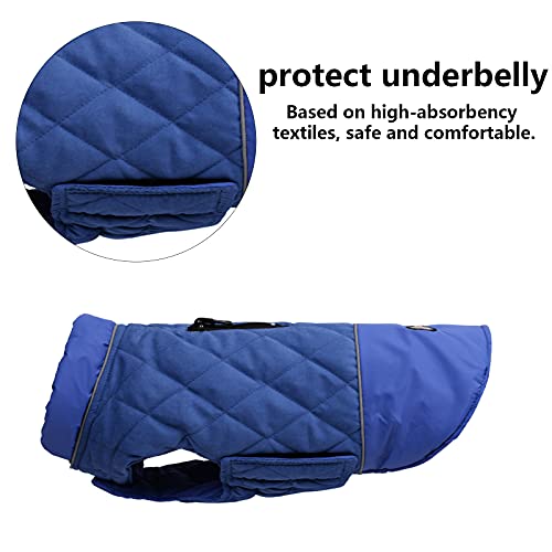 Geyecete dog coats waterproof with harness hole - Windproof Snowsuit puppy coats for small dogs Dog Clothes Outfit Vest Pets-Blue-L - Image 4
