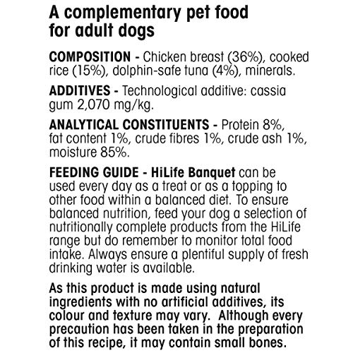 HiLife Banquet Adult Wet Dog Food, Flaked Chicken Breast with Rice & Tuna / Flaked Chicken Breast with Rice & Pumpkin, Made With 100% Natural Ingredients (30 Pouches x 100g) - Image 7