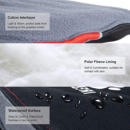IREENUO Dog Coat, Waterproof Dog Rain Coat for Small Medium Dog, Warm Dog Clothes Winter Coats & Jackets with Fleece and Reflective Strips (M) - Image 4