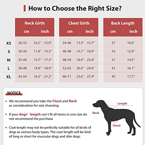 IREENUO Dog Coat, Waterproof Dog Rain Coat for Small Medium Dog, Warm Dog Clothes Winter Coats & Jackets with Fleece and Reflective Strips (M) - Image 5